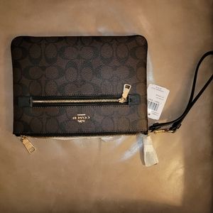 Large coach wristlet clutch